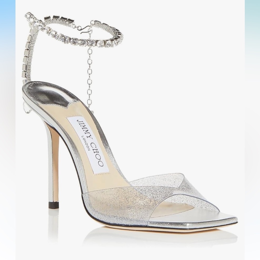 Jimmy Choo Saeda 100 Sandal in Silver